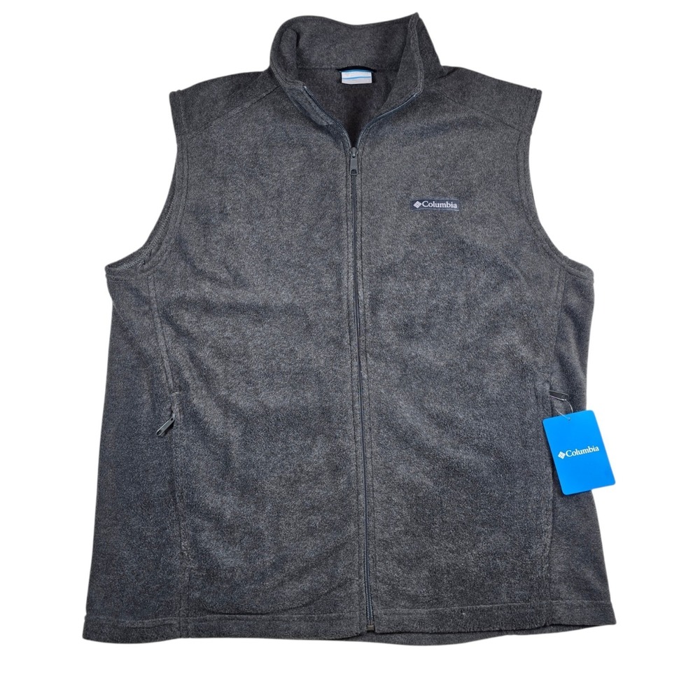 Columbia‎ Full Zip Hiking Outdoor Gray Steens Mountain Fleece Vest- Men's Size L